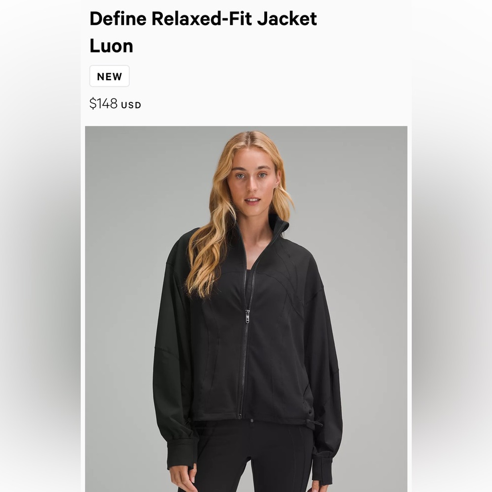 Lululemon define fit relaxed jacket *luon